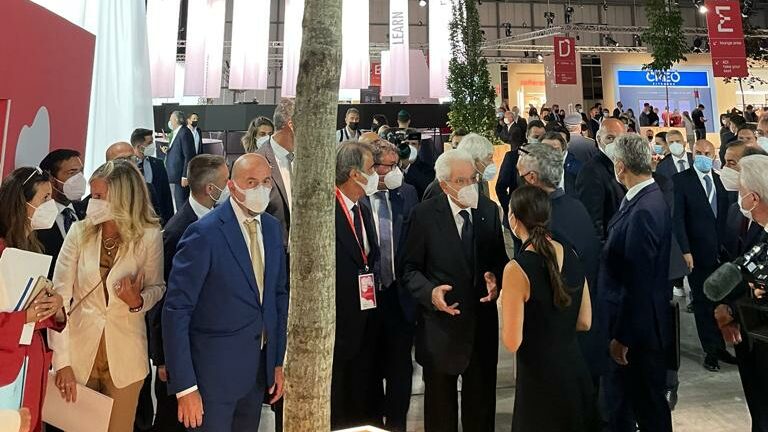 Il presidente della Repubblica Mattarella all’apertura del Salone del Mobile
